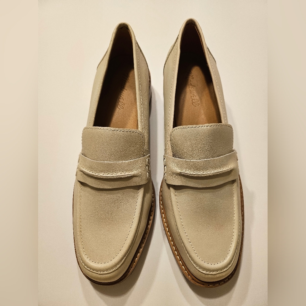 Madewell The Corine Lugsole Leather Loafers Cream Womens Shoe Size 9 Preppy